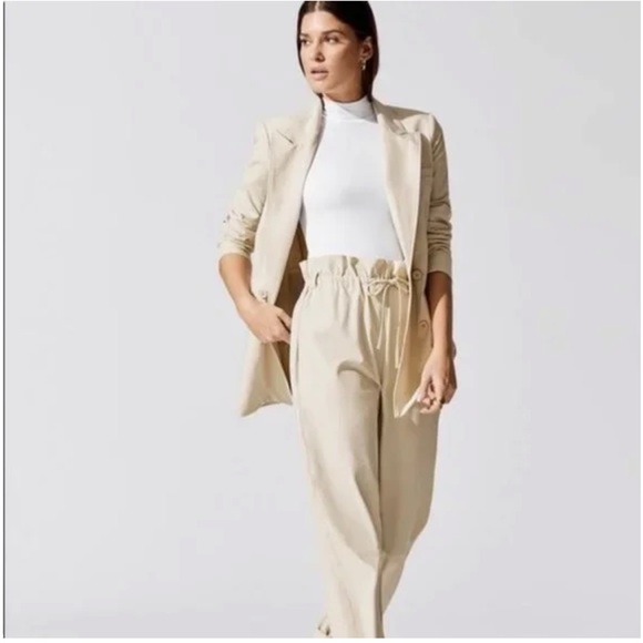 CARBON38 Paperbag pants STRETCH WOVEN DRAWSTRING PANT - Picture 1 of 6